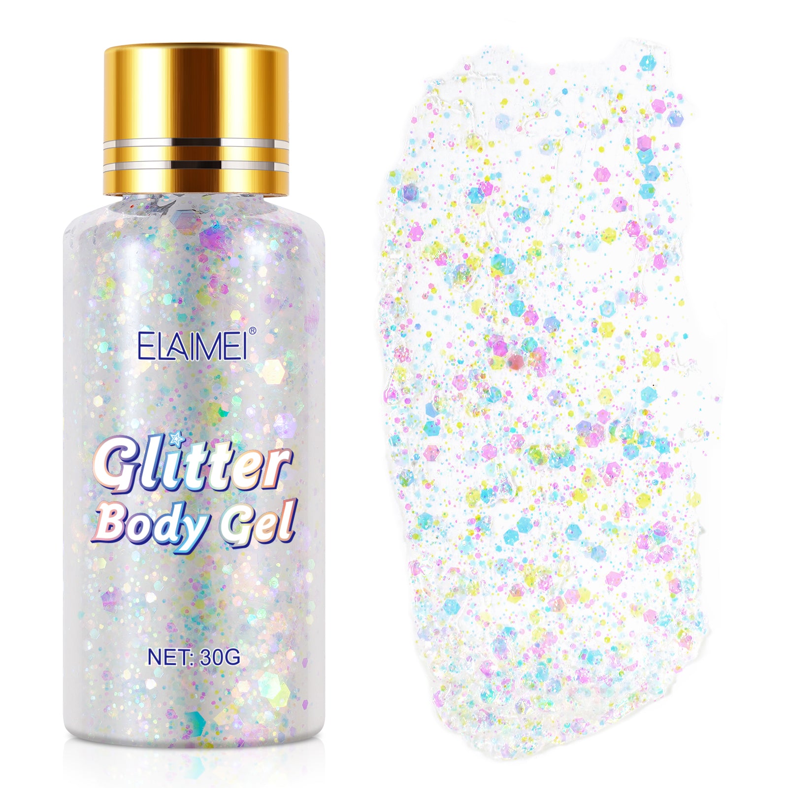 Elaimei Shiny Glitter Spray Long Lasting, Glitter Powder Spray for Hair  Body Skin and Clothes,Waterproof & Skin Friendly
